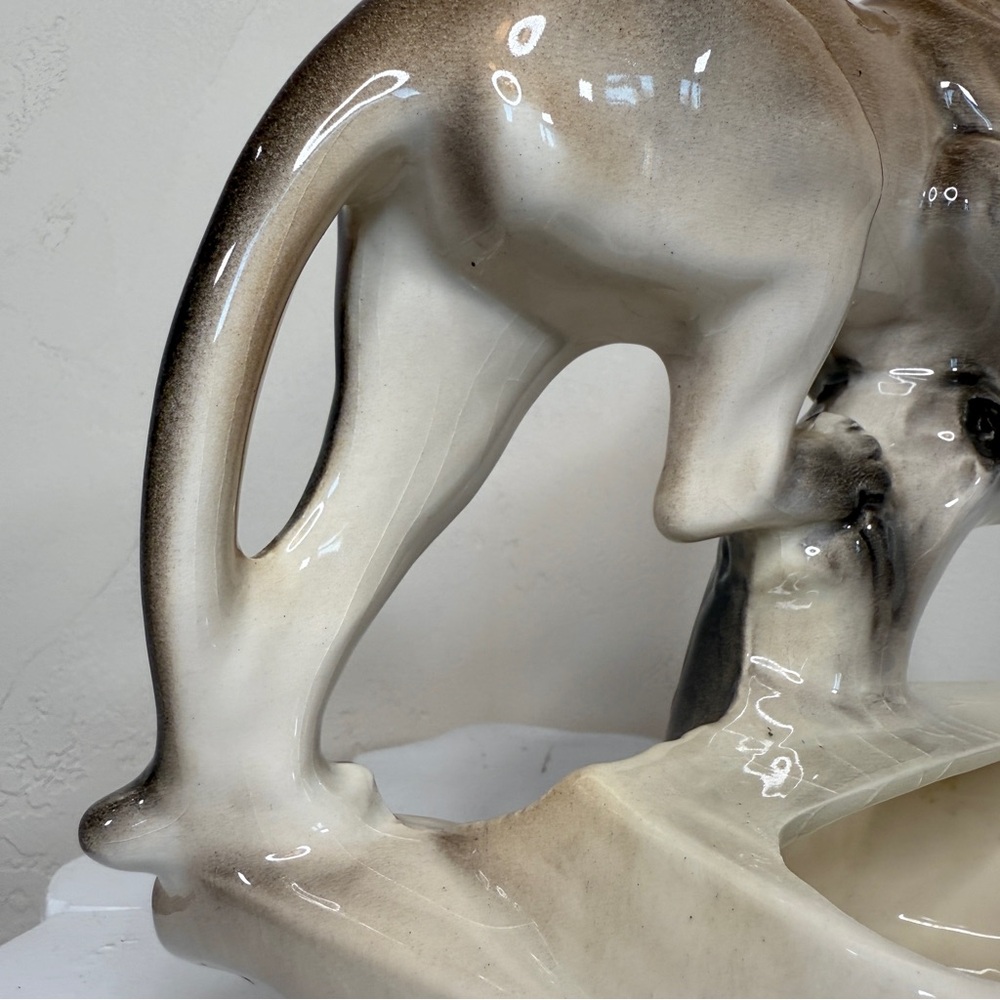 Vintage MCM 1960 Lane & Co Van Nuys CA P-77 Cougar Mountain Lion On Tree Planter - Picture 14 of 17